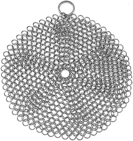 TOPULORS 316 Stainless Steel Cast Iron Skillet Cleaner Scraper Ch...