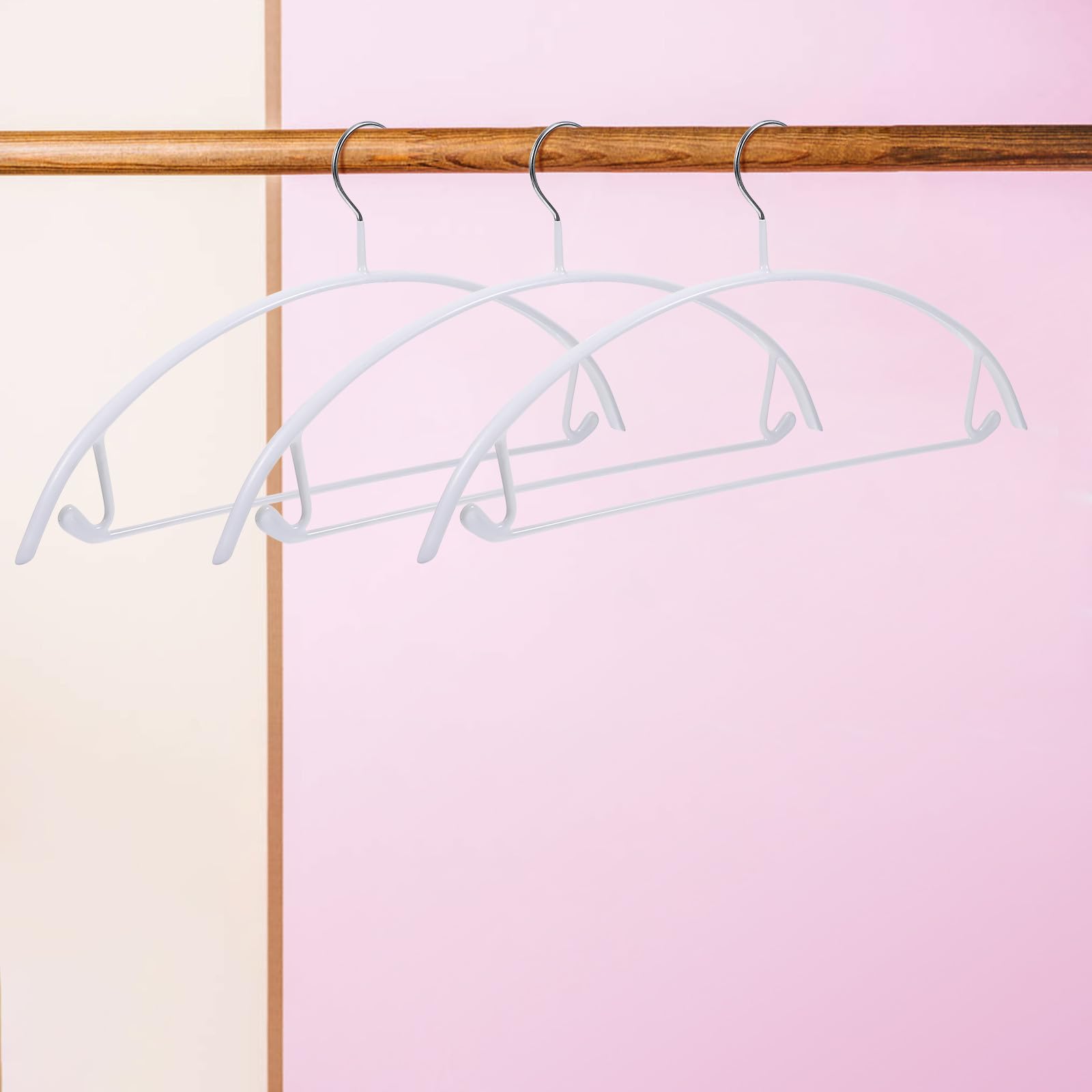 iplusmile Rutschfester Kleiderbügel aus PVC Eisen Halbkreisförmig 10 Stück Weiß mit Haken an Beiden Enden für Pullover und Kleidung im Schlafzimmer