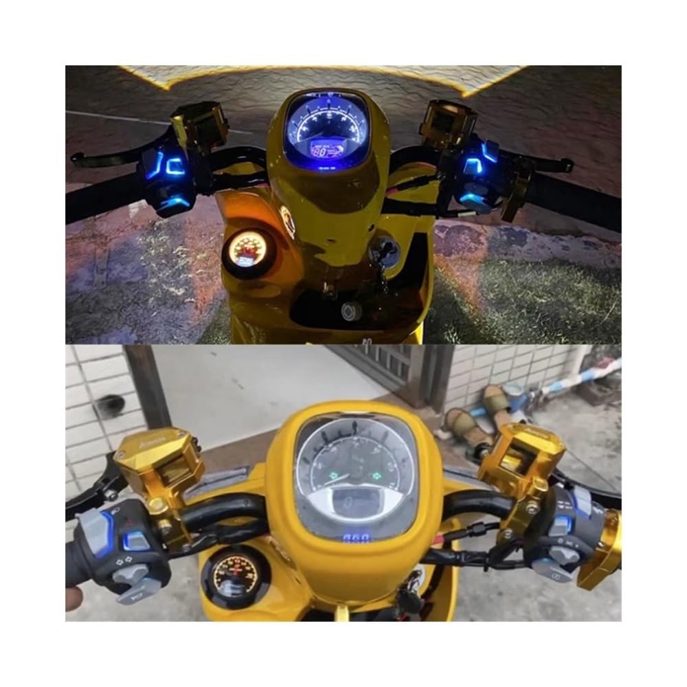 Pulsante interruttore manubri Interruttore Universale Per Manubrio Moto, Controllo Fari, Spia Avvertimento, Indicatore Direzione, Clacson, Pulsante Avviamento E Spegnimento Con LED Da 7/8'' 22 Mm