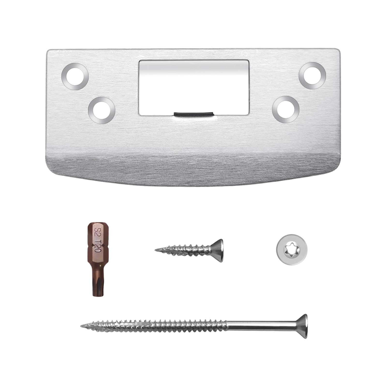 Stainless Steel Door Strikes Plate Replacement Tongue Buckle Plate for Exterior Interior Doors for Exterior Interior Doors