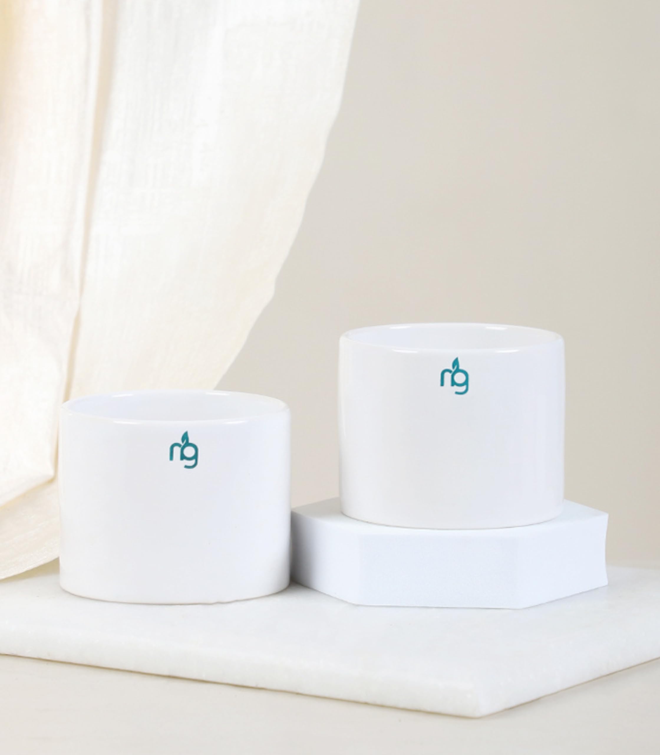Nurturing Green® Combo of 2 White Ceramic Pots | Pots for Plants | Pots for Home Garden (Size: 3.5 Inch Wide*2.8 Inch High) (B0D31YGW57) Amazon Price History, Amazon Price Tracker