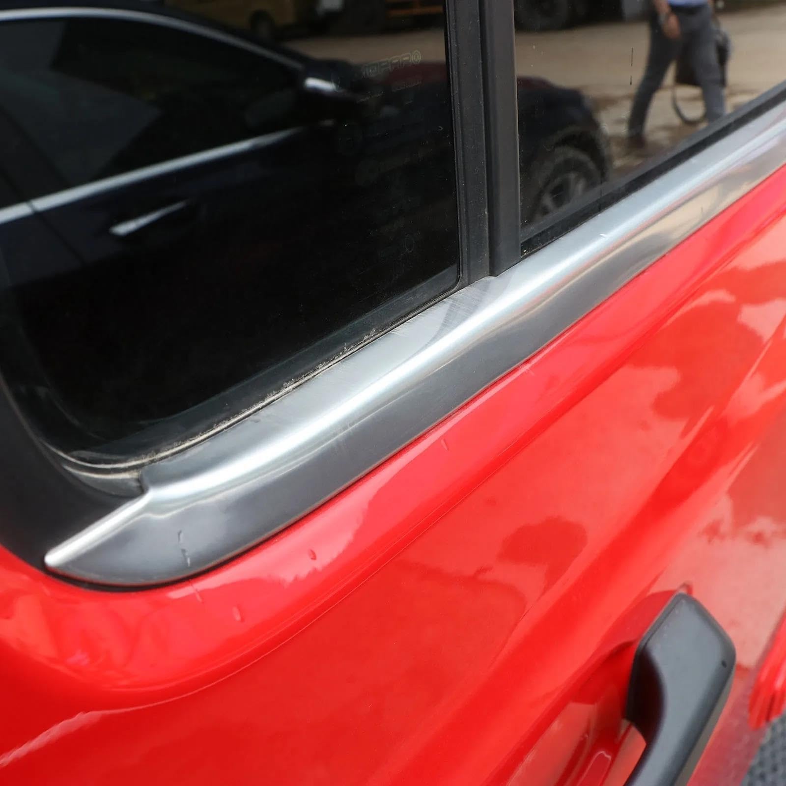 Guarnizione porta auto Un set modanature finestrini vetro portiera auto acciaio inossidabile per Jeep per Wrangler JL 2018-2022 JL00139 JL00140(4 Door)