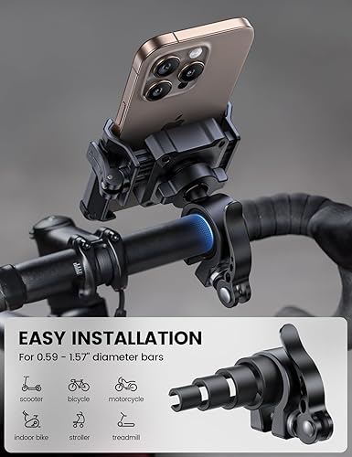 Miniatura 6 de Lamicall Soporte de teléfono para motocicleta  cámara sin bloqueo bloqueo 1S abrazadera de soporte para teléfono celular de bicicleta, clip para