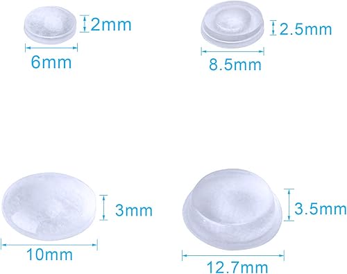 Miniatura 3 de AUSTOR - Patas de goma 232 piezas de almohadillas adhesivas transparentes para parachoques de muebles 4 formas para puertas armarios cajones