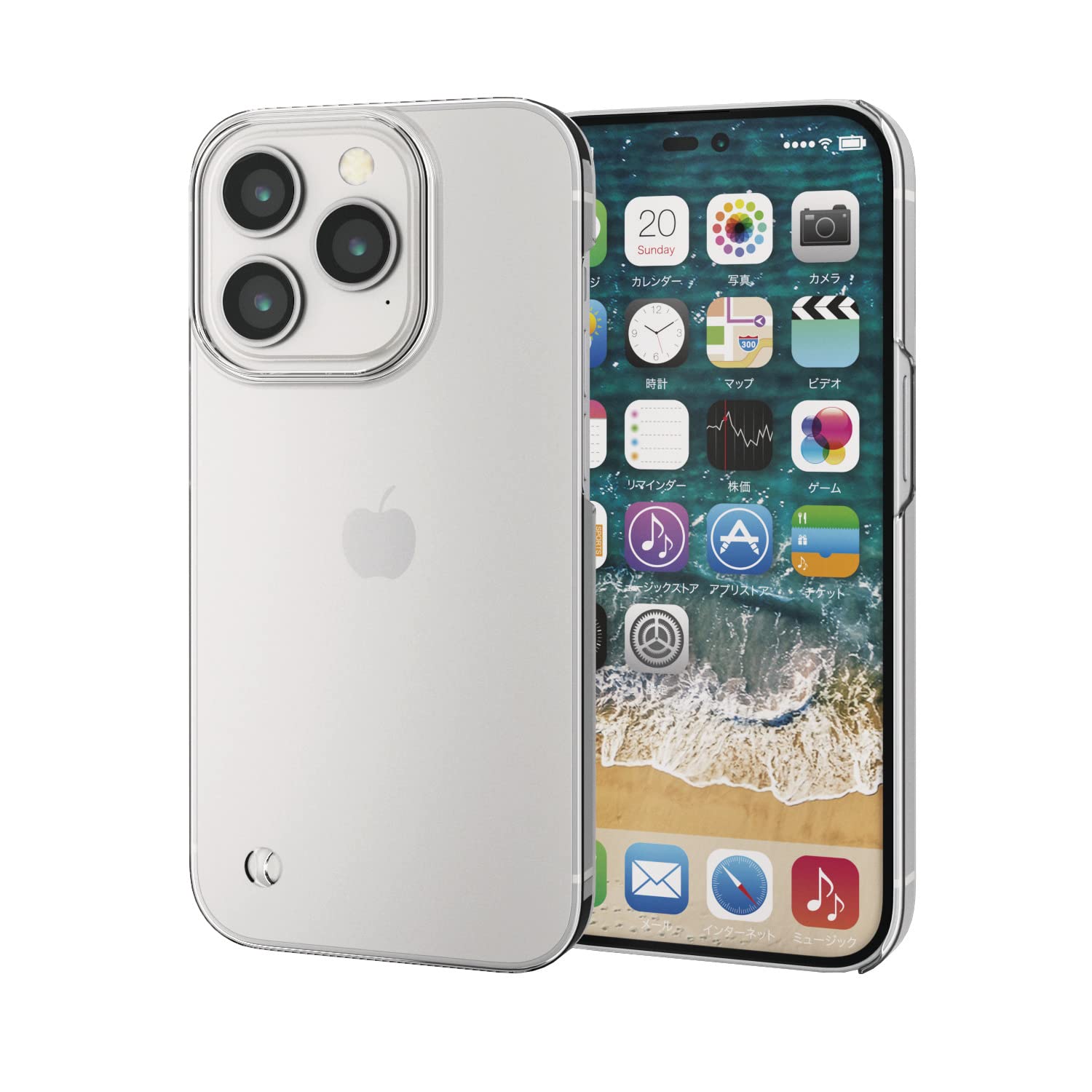 エレコム(ELECOM) iPhone 14 Pro ケース カバー ハード 極薄 0.8mm 軽量 ポリカーボネート ストラップホール付き クリア PM-A22CPVCR