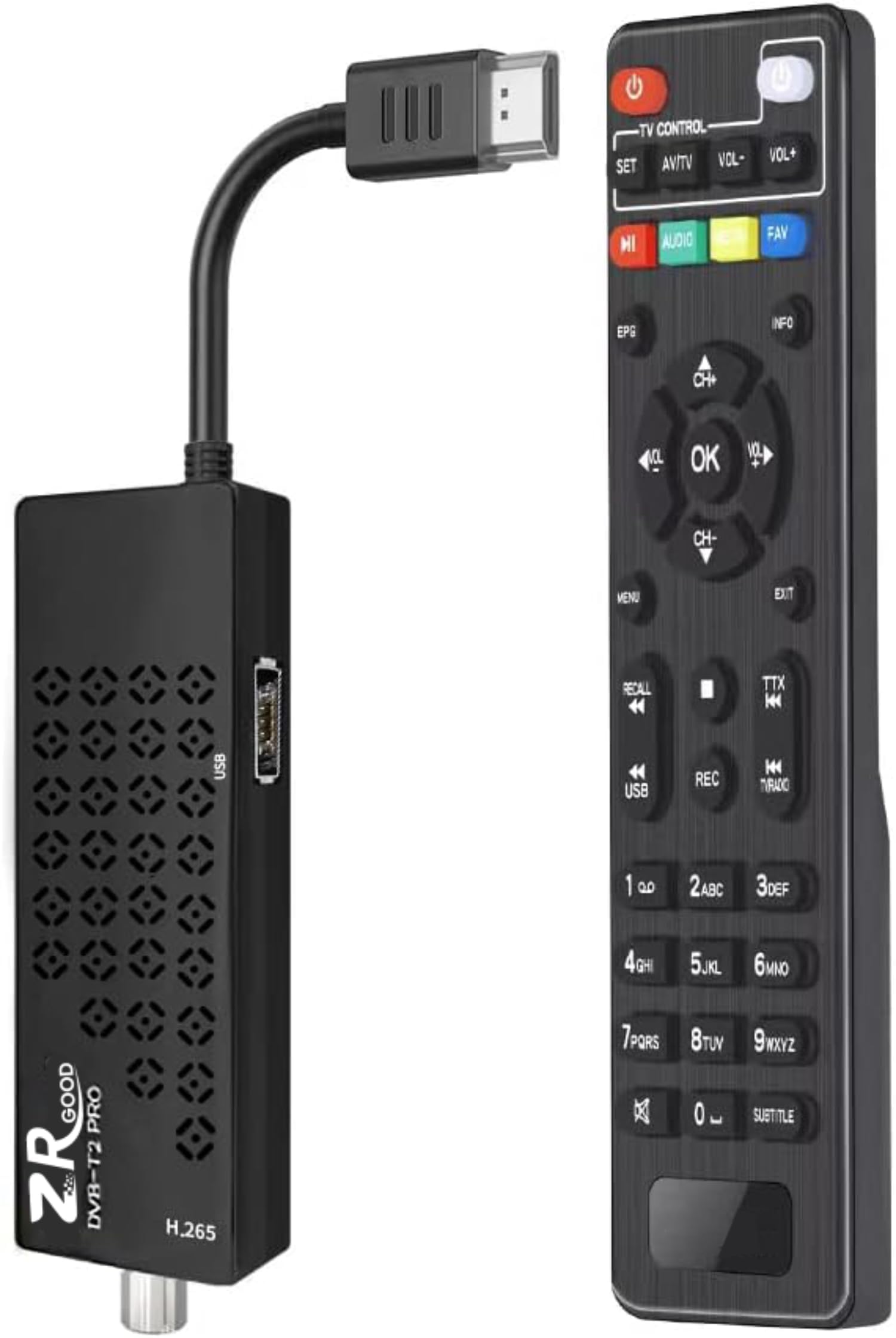 bestyks Decodificador TDT HD, Sintonizador TDT HD HDMI, DVB T2 H265 Decodificador HD, TDT HD Euroconector Full HD 1080p Soporte WiFi, Control Remoto IR 2 en 1, Dolby, PVR, LCN
