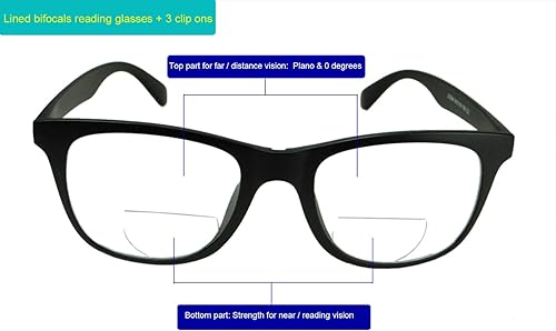 Miniatura 3 de Circleperson Gafas de lectura bifocales Gafas de sol marco polarizado+3 lentes de clip