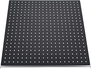 20'' 50 * 50cm Shower Head Faucet Stainless Steel Ultra-thin Bathroom Accessories Heads Replacement Mixer Para Bath(No LED Black)