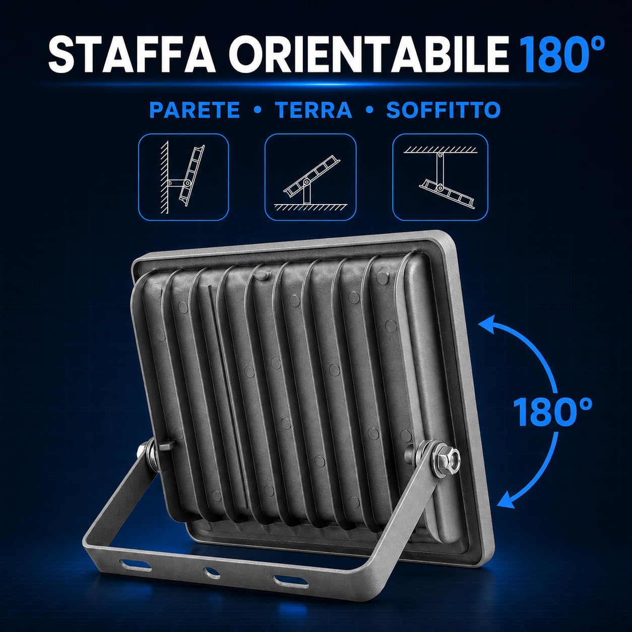 Faro led RGB 100 W Smart Wifi compatibile con Alexa e Google 10.000LM ideale per giardini, feste, Natale e Halloween