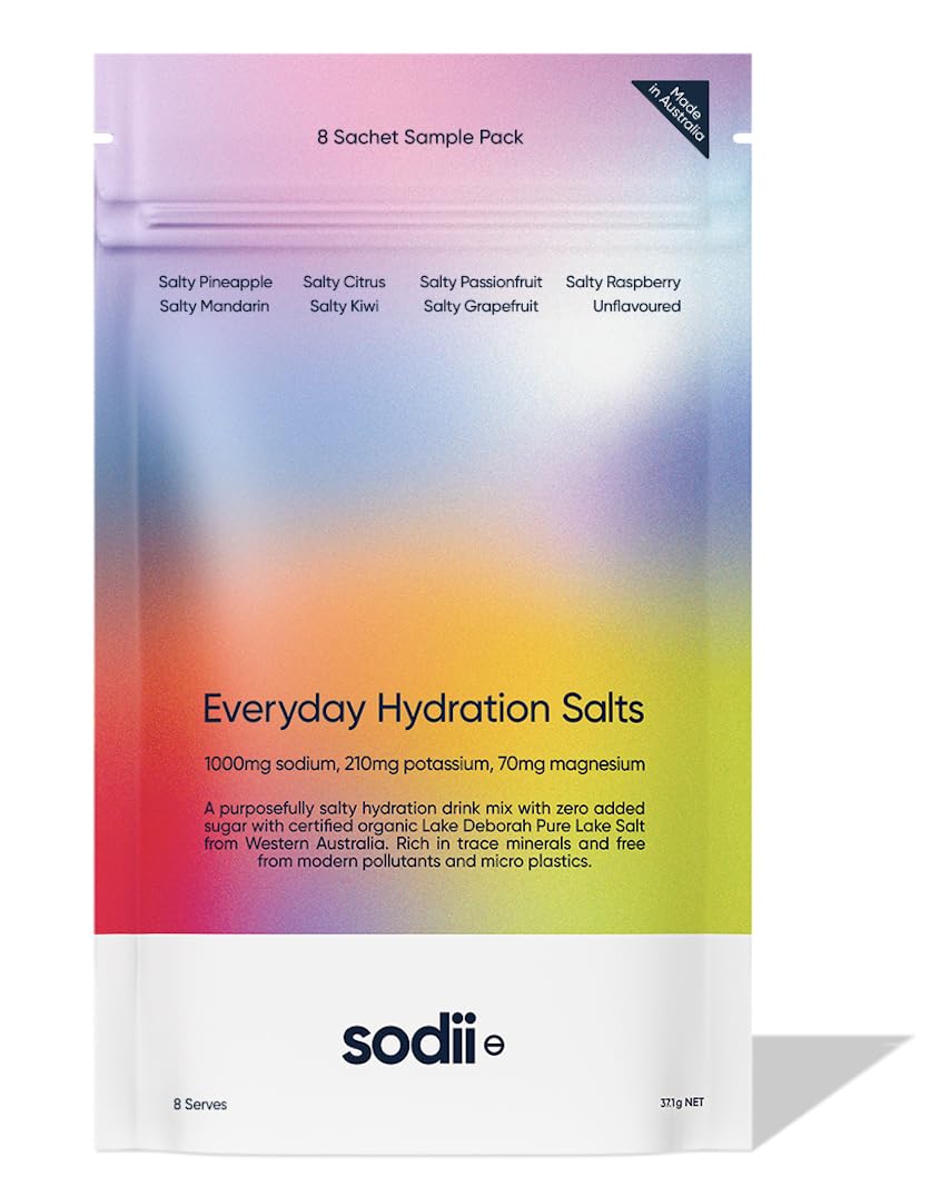Sodii Everyday Hydration Salts – 8 Sachet Sample Pack | Electrolyte Powder with Sodium, Potassium & Magnesium | Vegan, No Added Sugar, All Natural | Optimal Hydration & Recovery Support