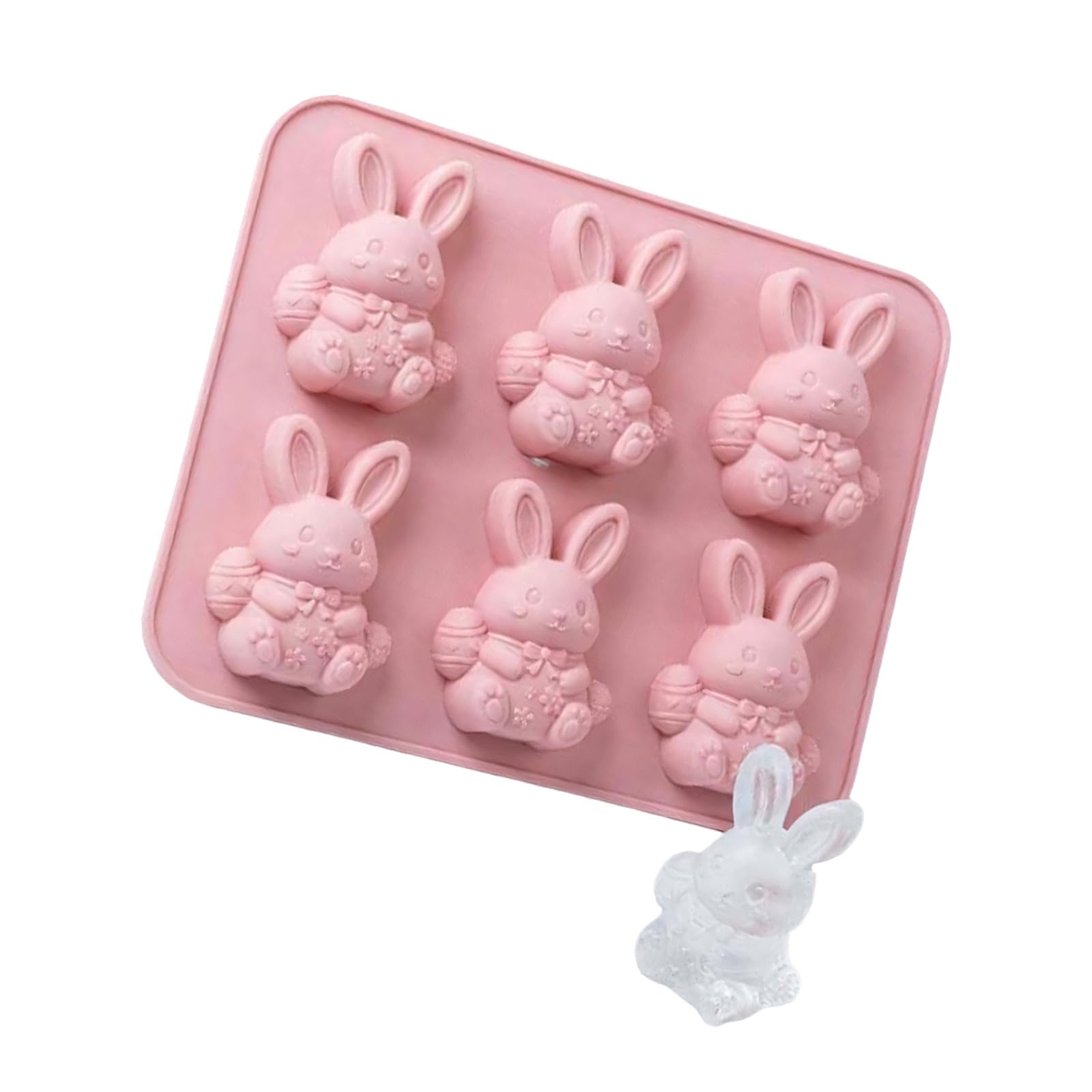 JDNH 3D Rabbits Ice Cubes Silicone Molds for Creating Fun and Decorative Ice Cubes Chocolate Cake Making Permanent Elastomer Tray