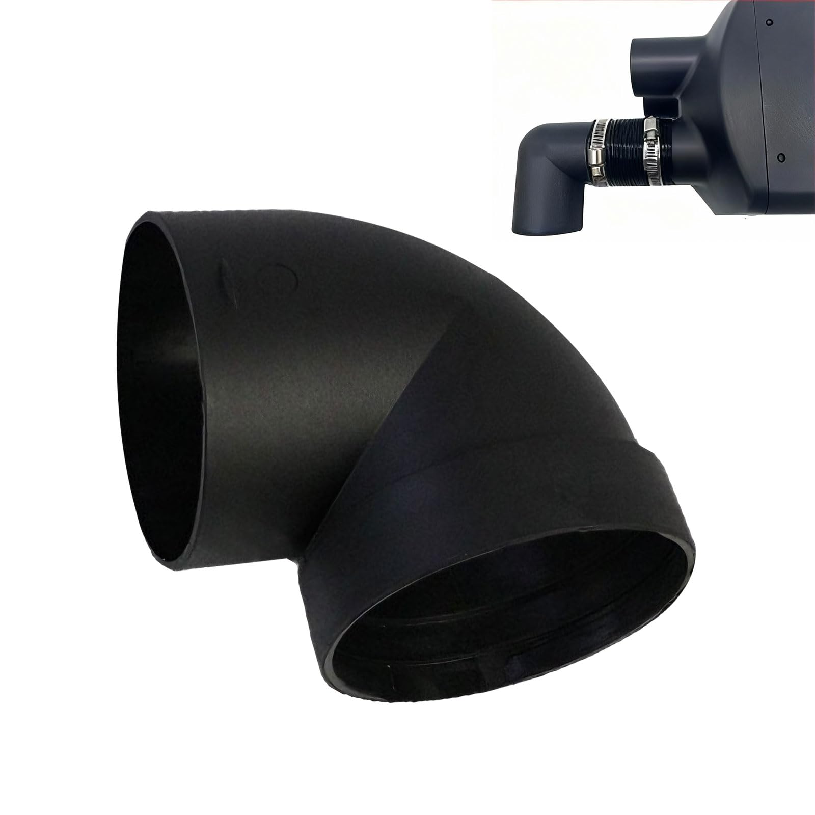 75mm Diesel Heater Ducting, 90 Degree Elbow Outlet Connector, Exhaust Connector for Car Truck Heater Systems