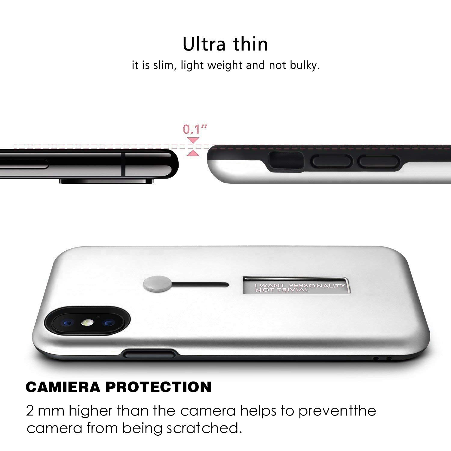 Amazon | Owrora iPhone Xs Maxケース 指ストラップケース 指リング