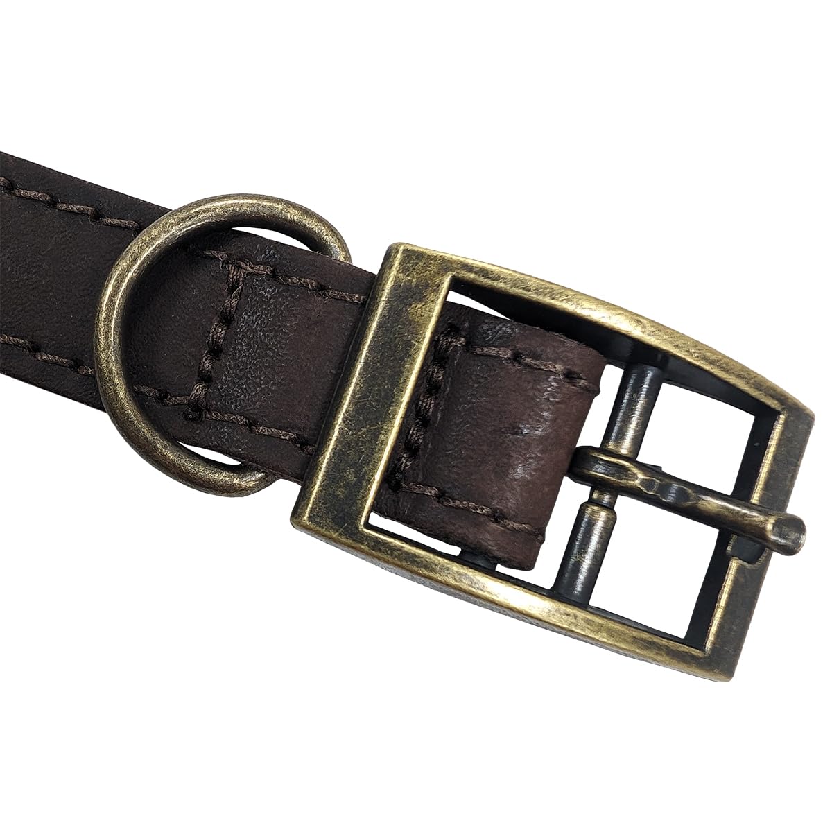 HugglePets Legacy Leather Dog Collar, Chocolate (Medium - Image 4