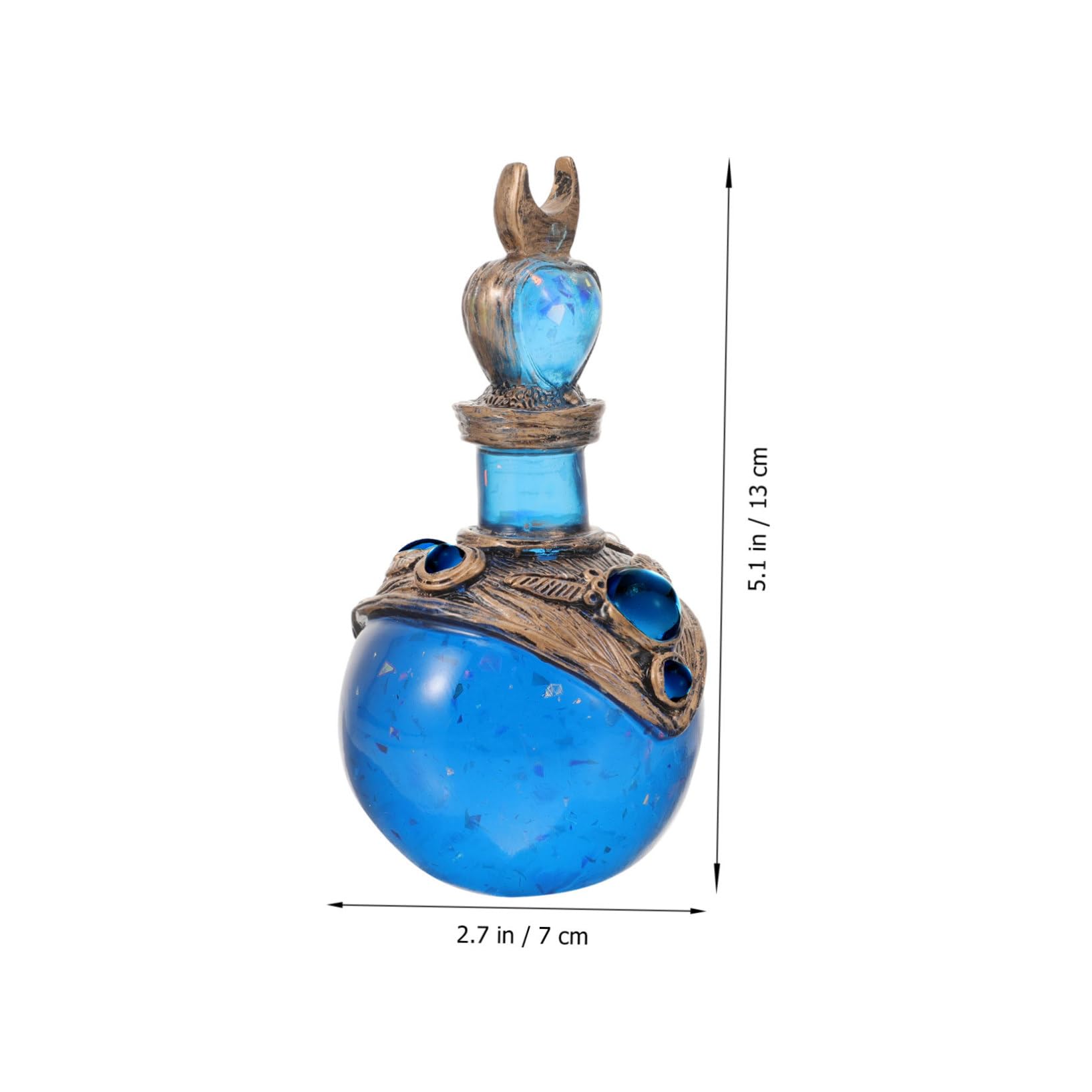 Meerjungfrauen Zaubertrankflasche aus Kunstharz Kreative Dekoration für Zuhause mit Glänzender Blauer Oberfläche Praktisches und Charmantes Design für Schreibtisch
