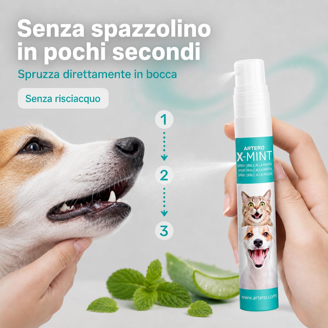 ARTERO X-Mint Spray per l'Alito Cane Gatto Igiene Orale
