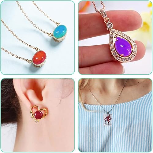 Miniatura 3 de Moldes de fundición de joyería DaKuan - Molde de fundición de silicona para joyas grandes y 20 moldes de resina colgante de silicona con agujero