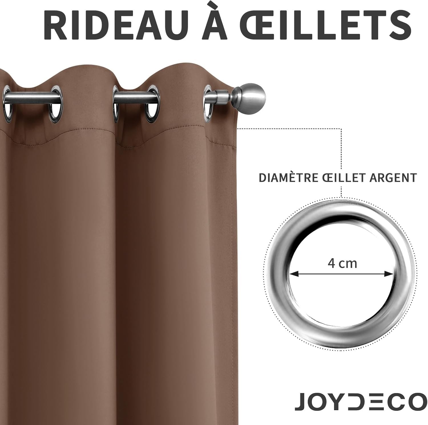 Rideaux Occultants Thermiques 2 Pièces - 117x137 Cm - Isolation Lumière Et Bruit - Oeillets Métal - Kaki - Pour Chambre Et Salon