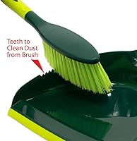 Vista 4 de Pine-Sol Dustpan and Brush Set Nesting Snap-On Design Portable, Compact Dust Pan and Hand Broom for Cleaning with Rubber Grip Edge, Green