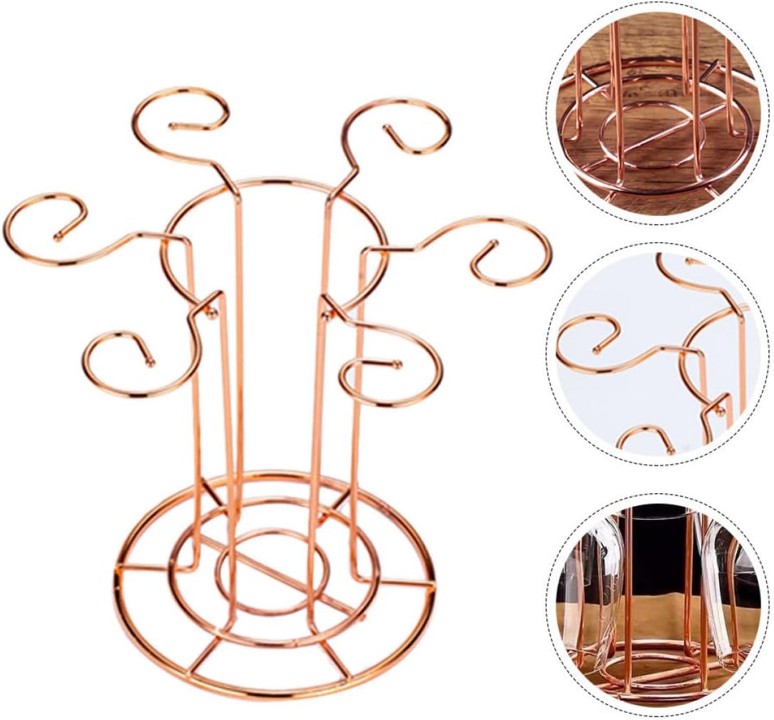 Creative Ironwork Wine Glass Holder Golden Stemware Rack Upside-down Goblet Storage Stand for Kitchen Bar Counter Organization