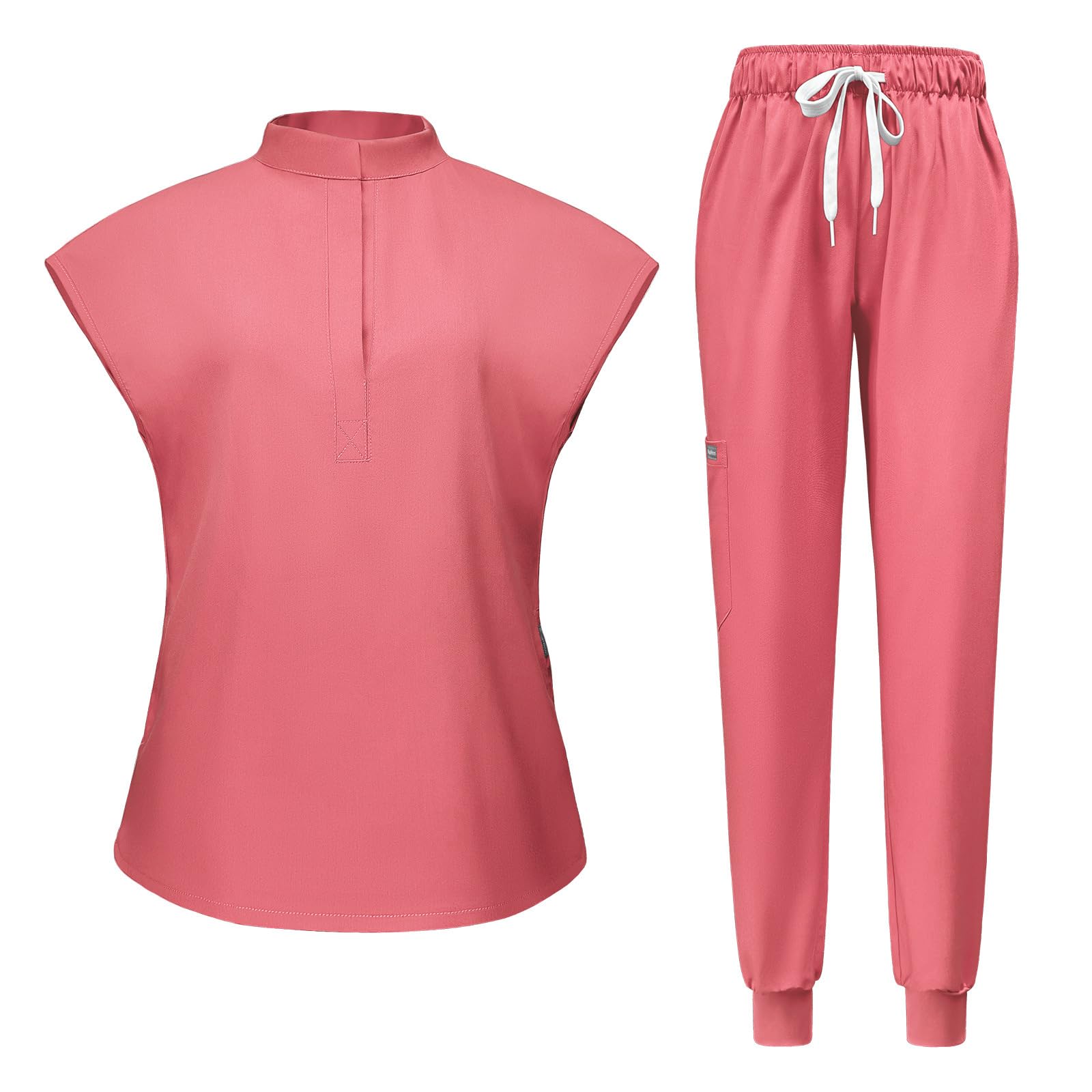 Levao 2024 Newest Scrubs Set for Women, 6 Pocket Modern Medical Workwear Nurse Uniforms Set Scrub Top & Jogger Pants — view 17