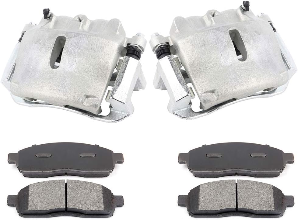 SCITOO Front Brake Calipers With Bracket & Brake Pads 18-B4974 18-B4975 D1083 Compatible For Cadillac 2007-2018 For Chevrolet 2008-2018 For GMC 2008-2018