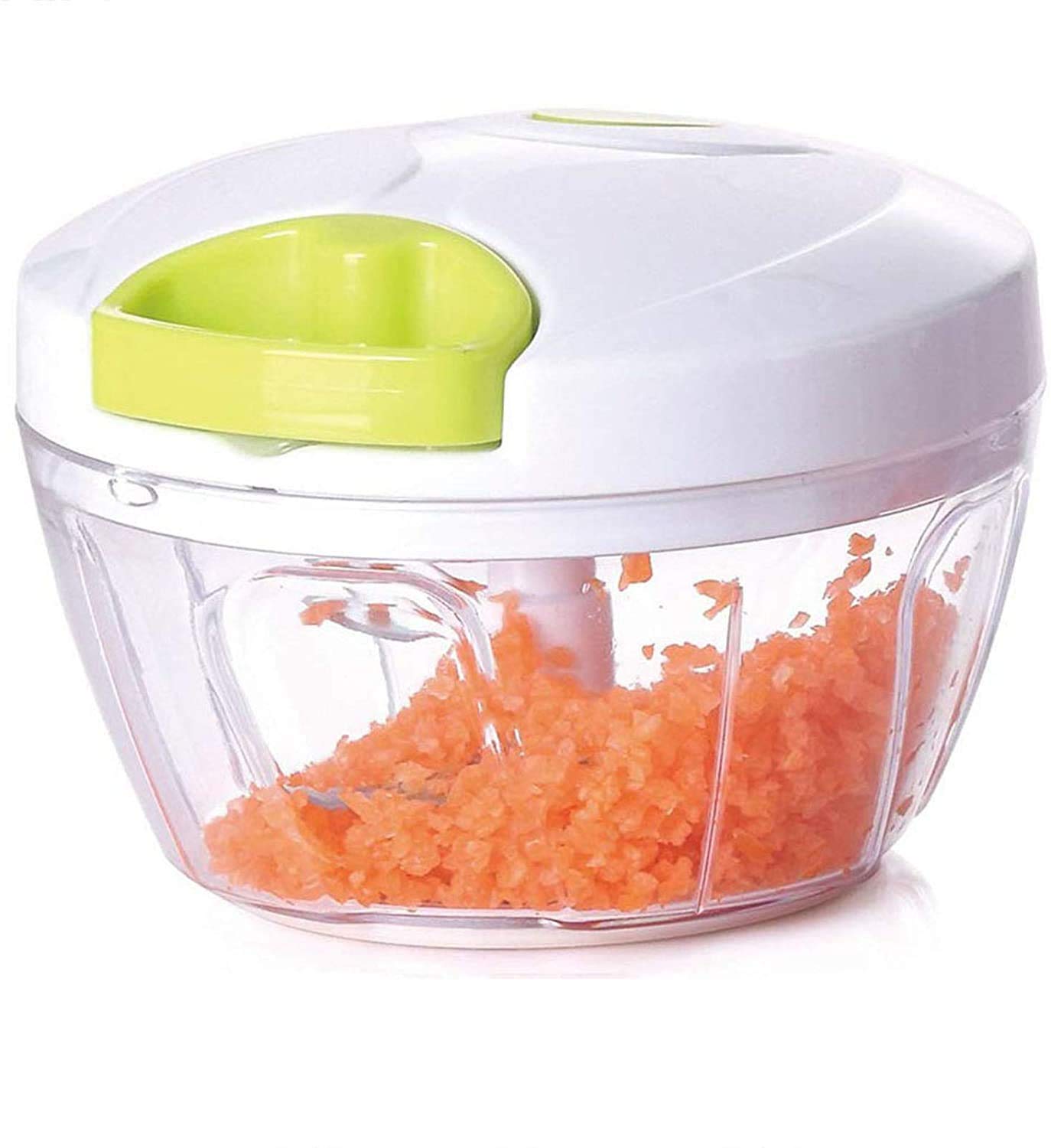 White Jasminum sambac 500 ml Easy Pull Quick Chopper Vegetable Cutter Powerful Handheld Plastic Chop Fruits and Vegetables Manual Fruit Onion Chopper(White)