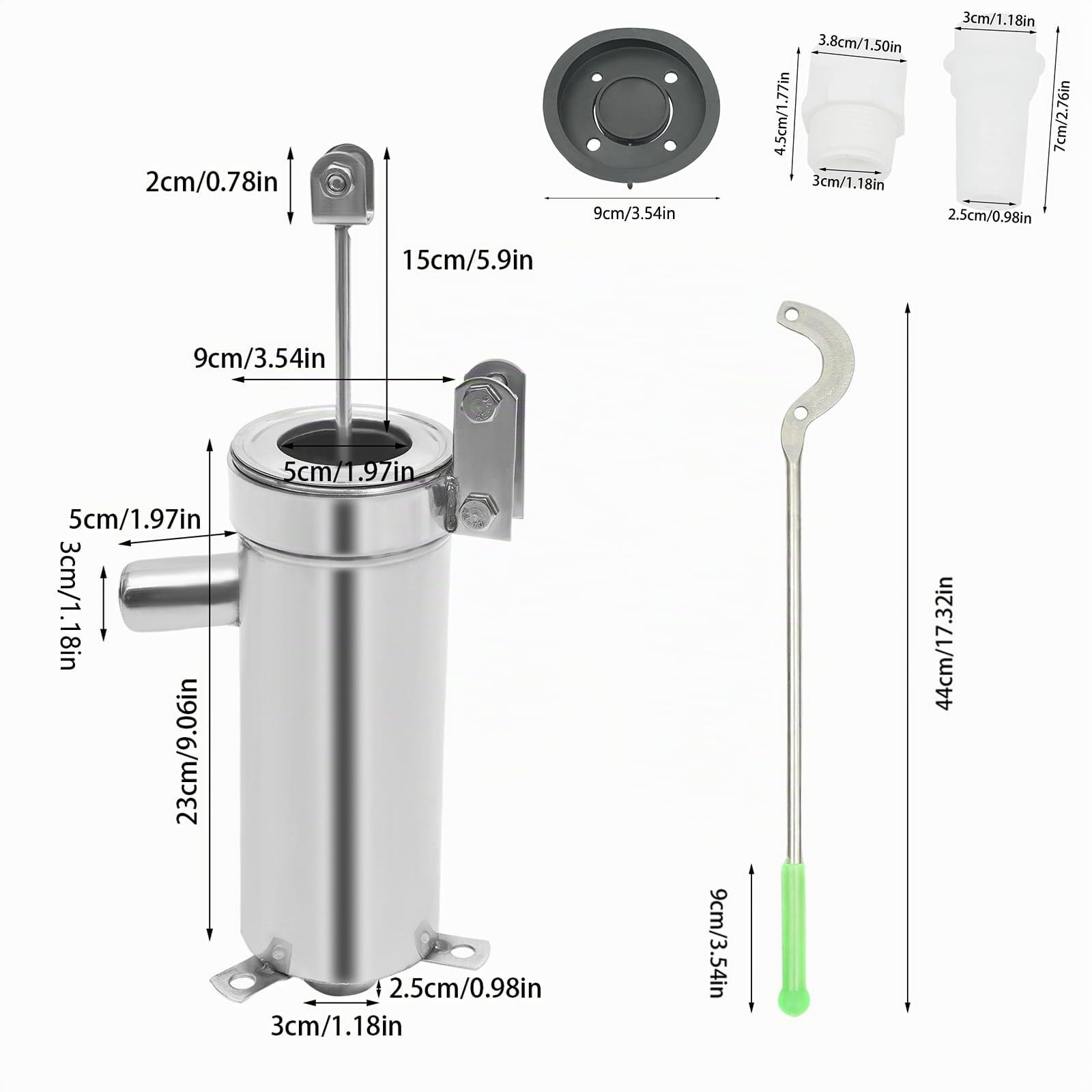 Pompa a mano in acciaio inox per acqua, per casa, cortile, giardino