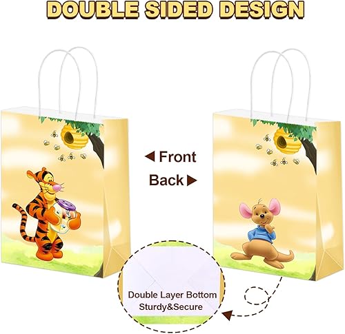Miniatura 5 de yaxundabcg Woodland Winnie - Bolsas de fiesta para baby shower, suministros de fiesta de cumpleaños, bolsas de regalo de fiesta de Winnie, bolsas de