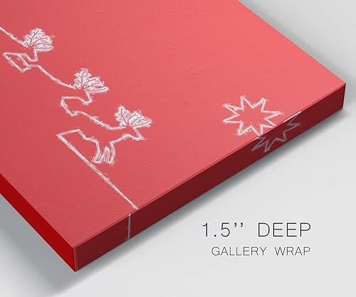 Miniatura 6 de Renditions Gallery Canvas Abstract Wall Art Home Paintings & Prints Artwork Red White Sleigh Santa Modern Glam Festival Wall Hanging Decorations for