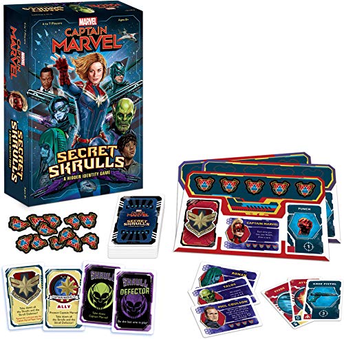 Captain Marvel: Secret Skrulls Card Game | Hidden Identity Game Featuring Marvel Universe Characters | Officially Licensed Avengers Captain Marvel Movie Board Game | Based on The Hit Card Game Bang!