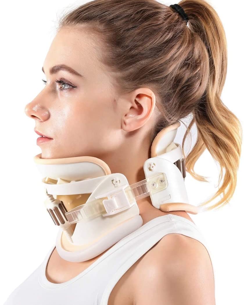 Dispositivo de tracción del Cuello Cervical para Adultos Soporte de Soporte Estirador de Cuello Cervical Ajustable Soporte de Cuello Fijador de Cuello Cervical para Dolor de Cuello crónico