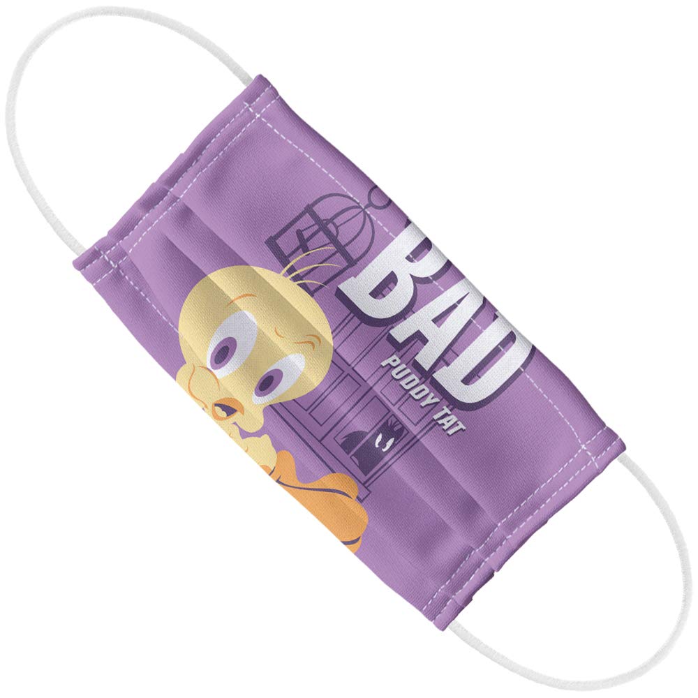 Popfunk Looney Tunes Bad Puddy Tat 1-Ply Reusable Face Mask Covering with Adjustable Nose Wire, Unisex