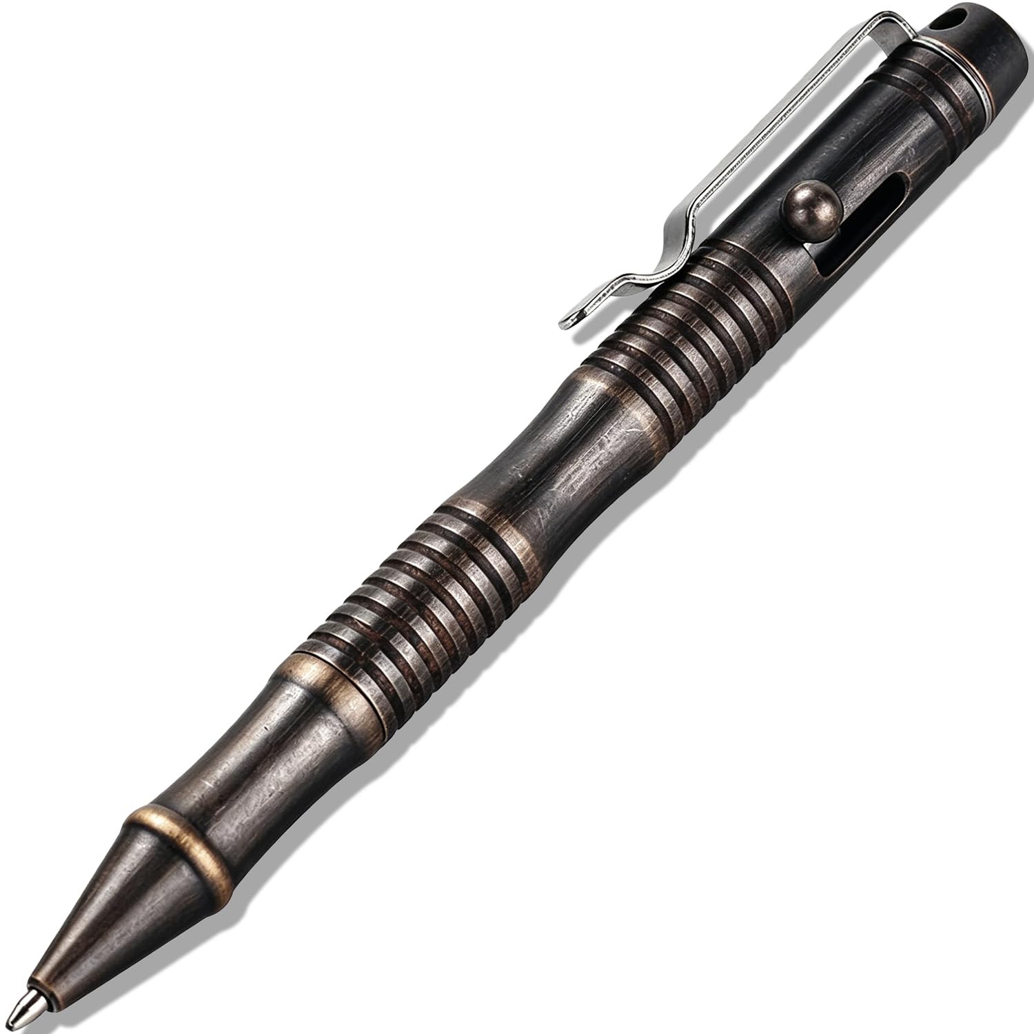 SMOOTHERPRO Massiver Messing Kugelschreiber | Bolt Action Metall Stift Kugelschreiber| für Tremor Parkinson Arthritis Hände | Business Büro EDC Unterschrift