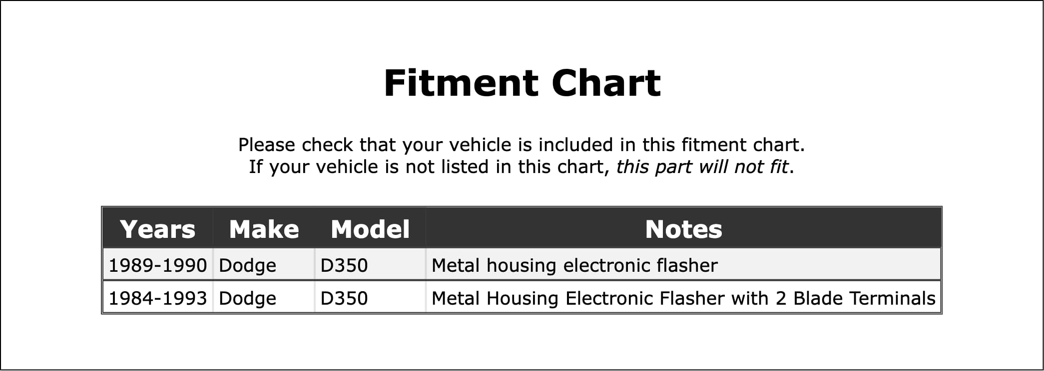 PartCatalog Turn Signal Flasher Compatible With Dodge D350 1993 1992 1991 1990 1989 1988 1987 1986 1985 1984 P-2135994