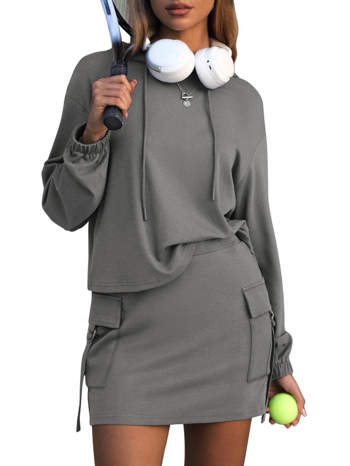 EXLURA 2 Piece Sets for Women Fall Lounge Airport Travel Outfit Sweatsuits
