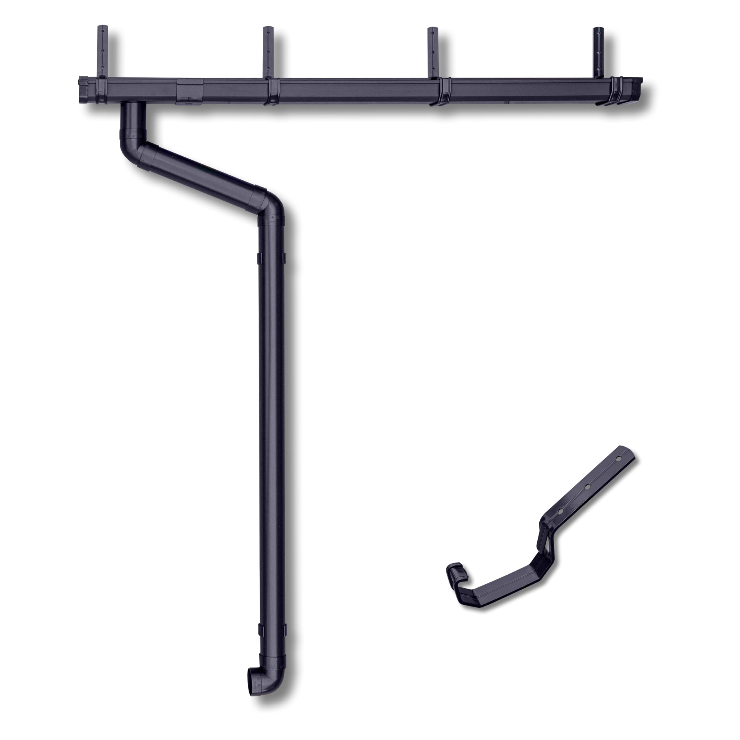 4 Home & Garden Dachrinne Kastenrinne RG 95 Komplettset mit Fallrohr bis 800cm | Typ 275 Fallrohr DN 60 | Kunststoff PVC Anthrazit | 4 Home & Garden (Dachlänge bis 300cm)