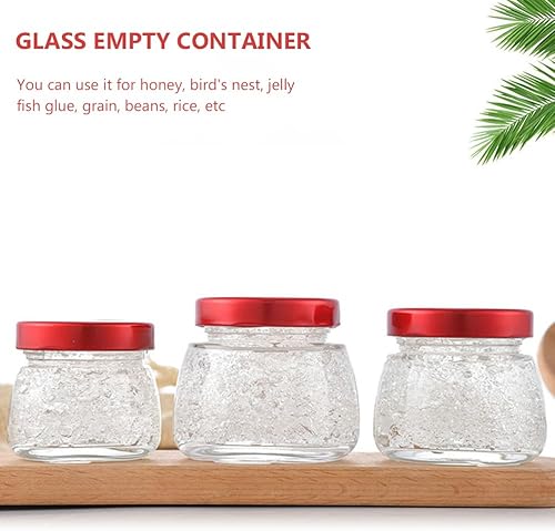 Miniatura 7 de Veemoon 5 recipientes de vidrio herméticos, tarros de vidrio para almacenamiento de alimentos, tarro de miel con tapa, olla de abeja de miel para el