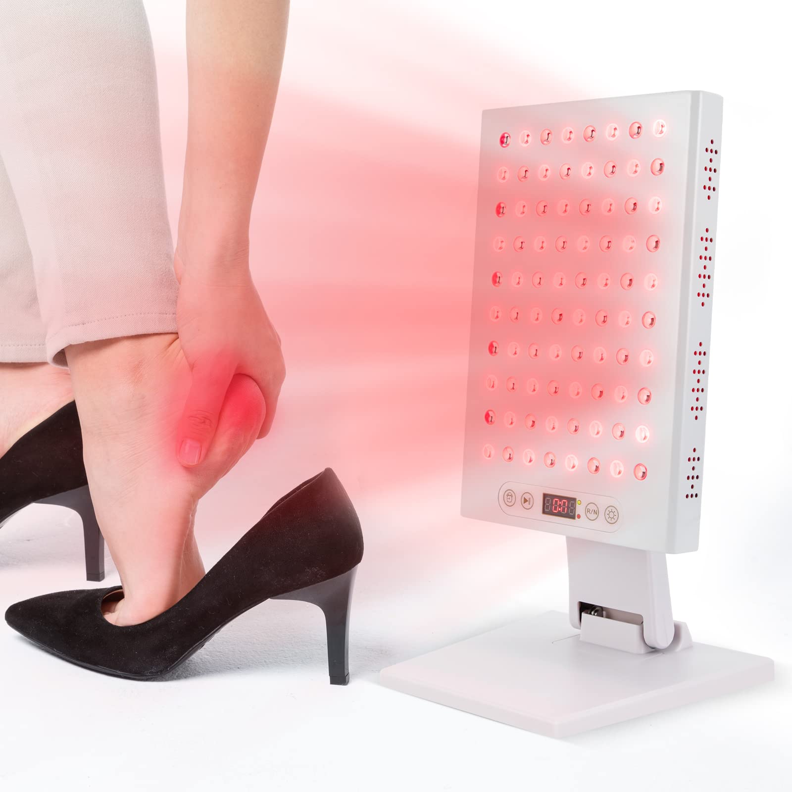 Dispositivo de terapia de luz roja de tres marchas, terapia de luz roja, lámpara de luz roja para rostro, luz de cuerpo completo con 80 bolas de luz LED, terapia de luz infrarroja cercana para