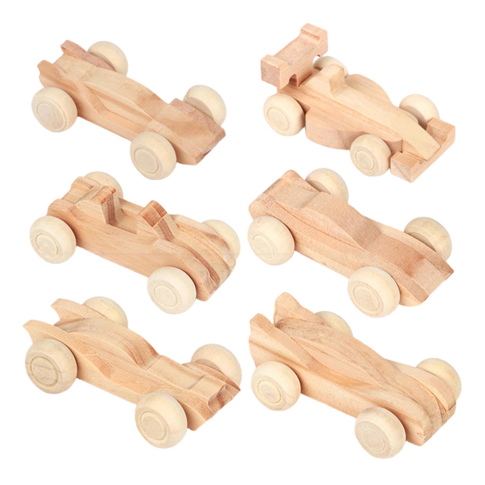 Wooden Car to Paint, 6 Pieces Vehicle Toys, Paint Your Own Wood