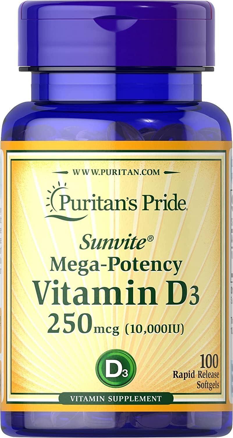 Vitamin D3 10,000 IU Bolsters Immune Health by Puritan's Pride of Immune System Support and Healthy Bones and Teeth 100 Softgels