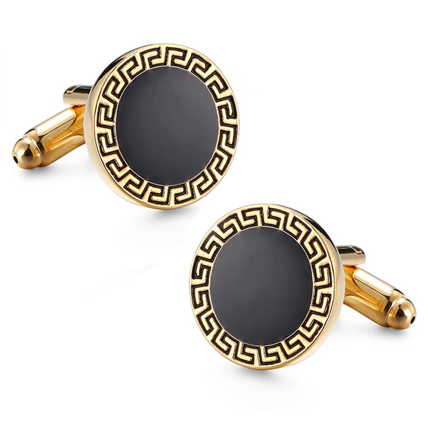Peora Black Gold Two Tone Cufflinks Set Stylish Accessories for Men & Boys Wedding Business Gift (PX9CL118G) (B0BX3N6VPP) Amazon Price History, Amazon Price Tracker