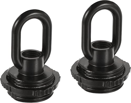 MECCANIXITY Tuerca de ojo de 55.1lbs de carga máxima de 1.181 x 1.732in M10 con forma de anillo hembra para colgar lámpara de araña, color negro,