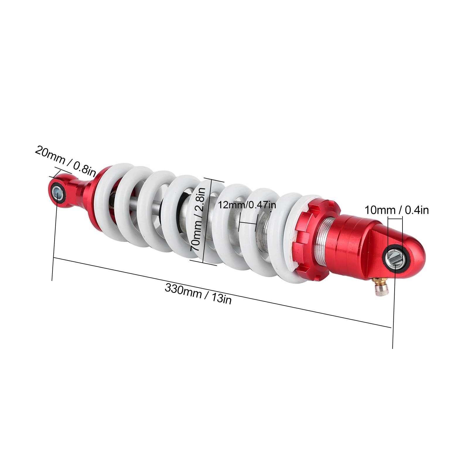 Amortiguador trasero ajustable de 330 mm para ATV, Go Karts, Quads con ajuste de resorte