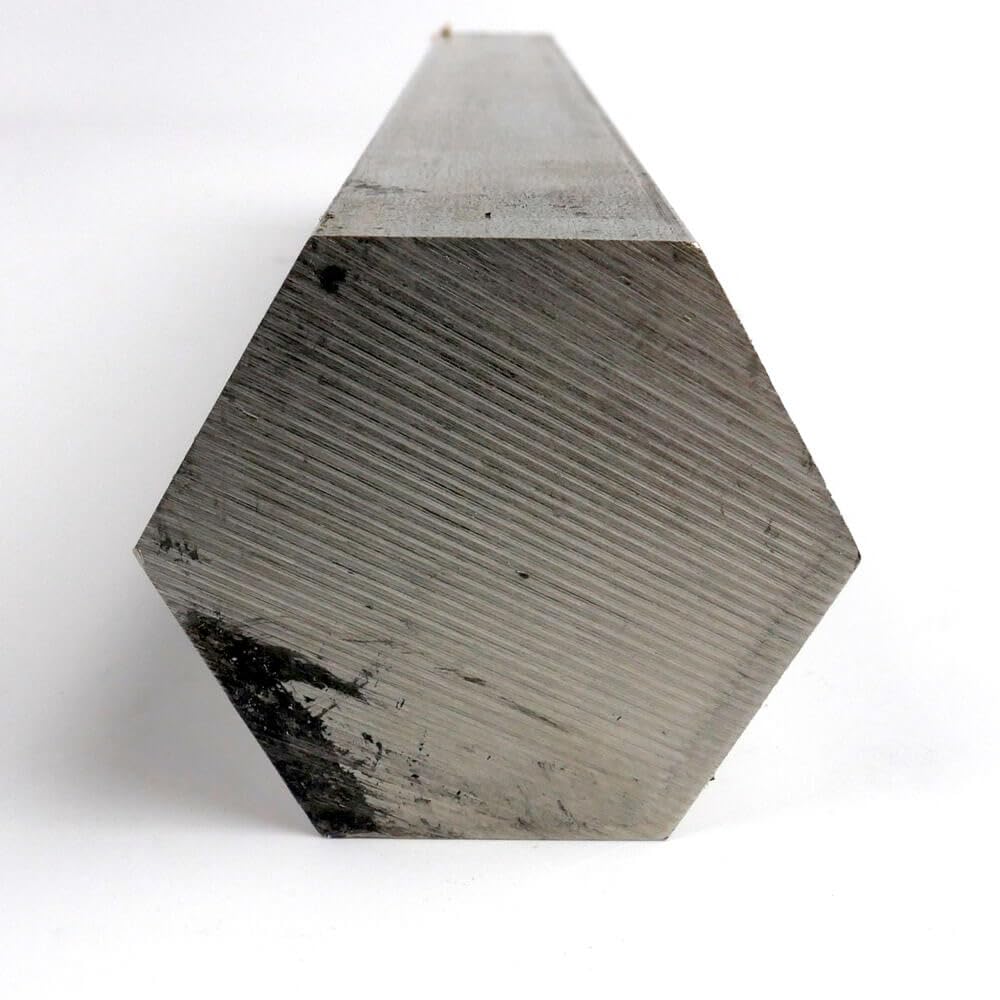 304 Stainless Steel Hex Bar, Unpolished (Mill) Finish, Annealed, ASTM A276, 1/2" Across Flats, 24" Length, OnlineMetals