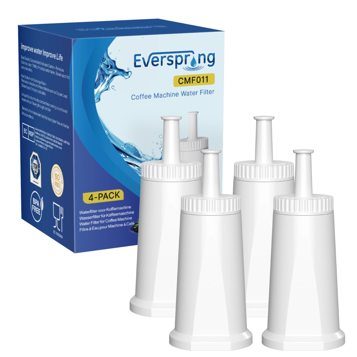 TÜV SÜD certified water filters for coffee machines replacement for SES008 SES810 SES880 SES920 SES980 SES990 not for SES875 from EVERSPRING