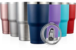 COMOOO 30 oz Insulated Tumbler with Lid - Durable Double Wall Vacuum Travel Coffee Mug