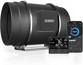 CLOUDLINE PRO T8, Quiet 200mm Inline Duct Fan with Temperature Humidity VPD Controller, WiFi Integrated App Control Ventilation Exhaust Fan for Heating Cooling Grow Tent Hydroponic 8-Inch