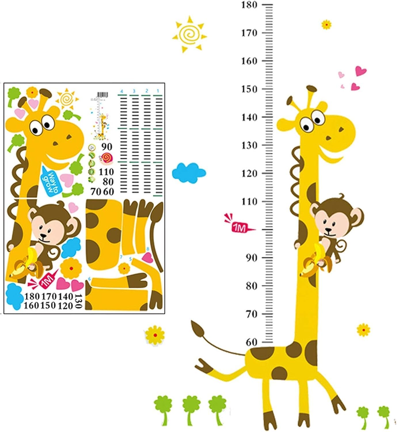 Gráfico de altura infantil para evitar manchas en la pared y medir con precisión