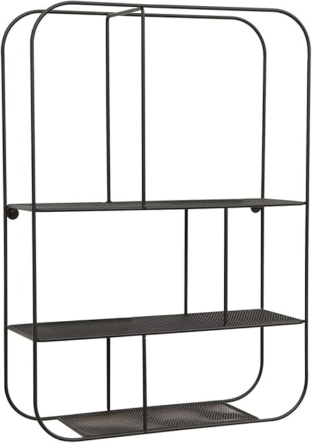 Amazon Brand - Movian Ljungan Decorative Rectangular Hanging Wall Shelf, 41 x 15 x 60cm, Black Metal
